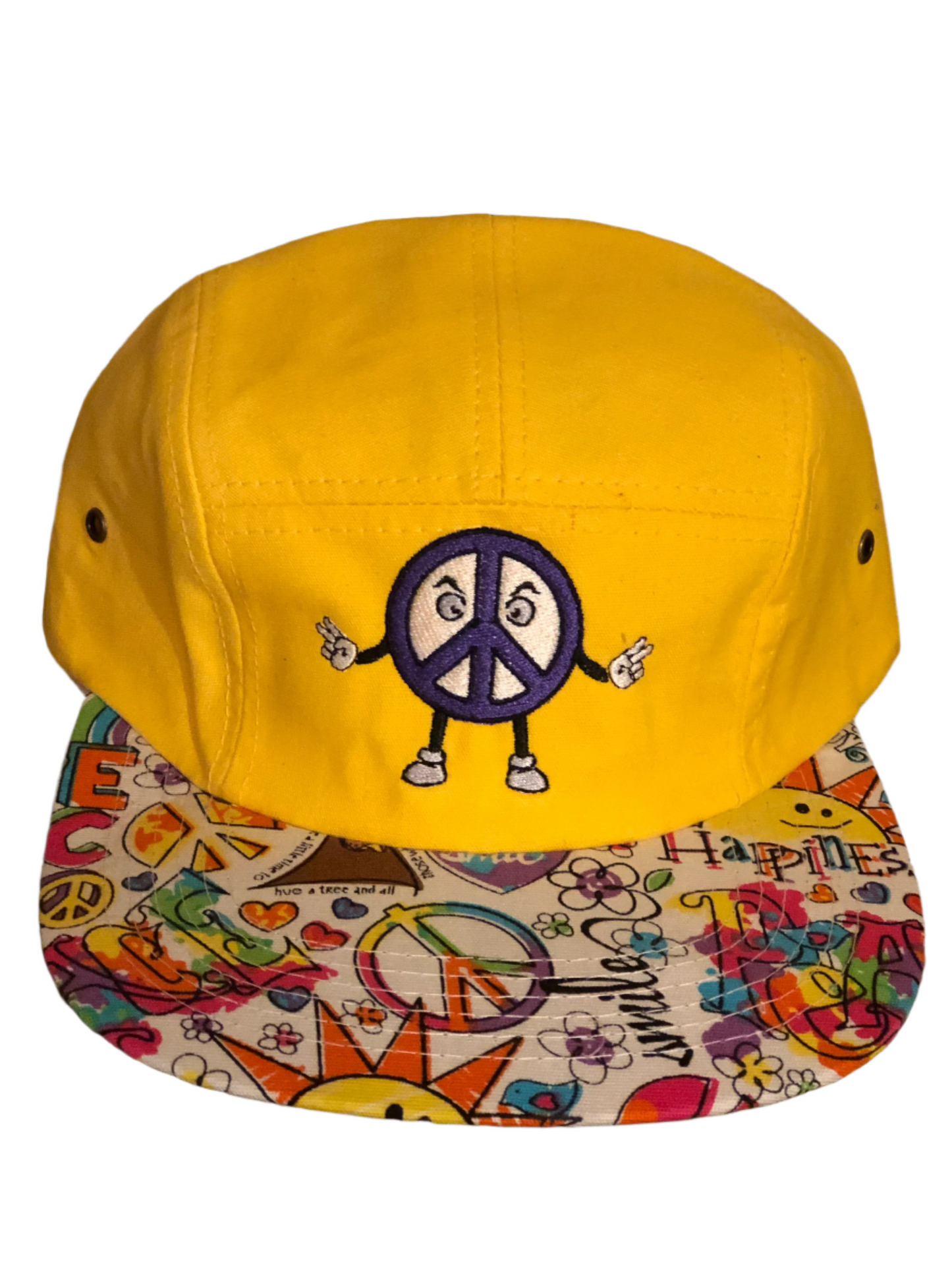 Peace an Happiness Yellow hat