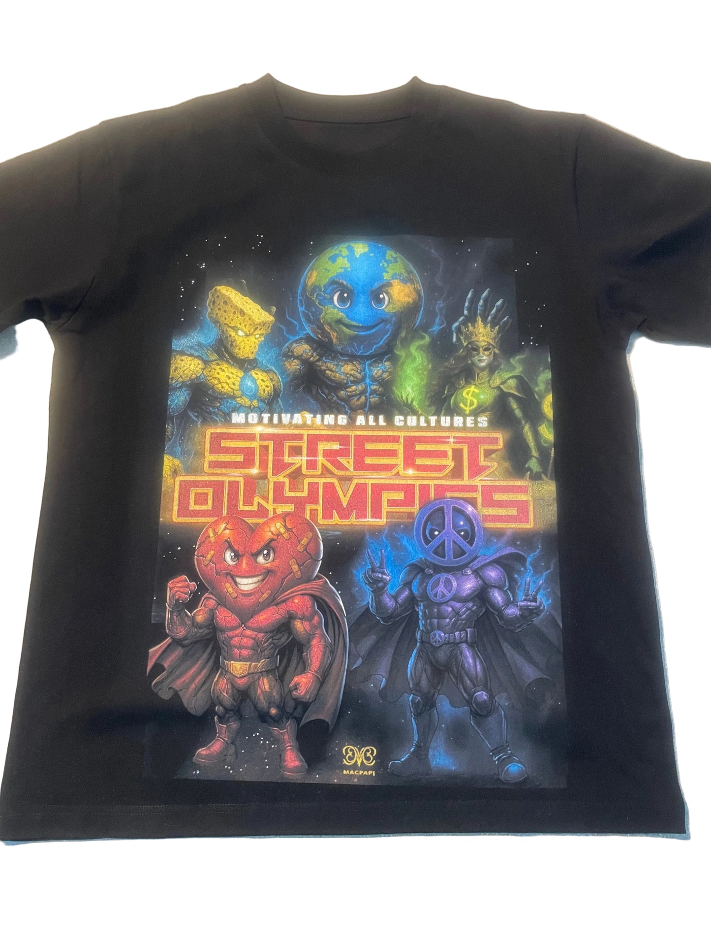 Street Olympics™ Super Heroes Black T-Shirt