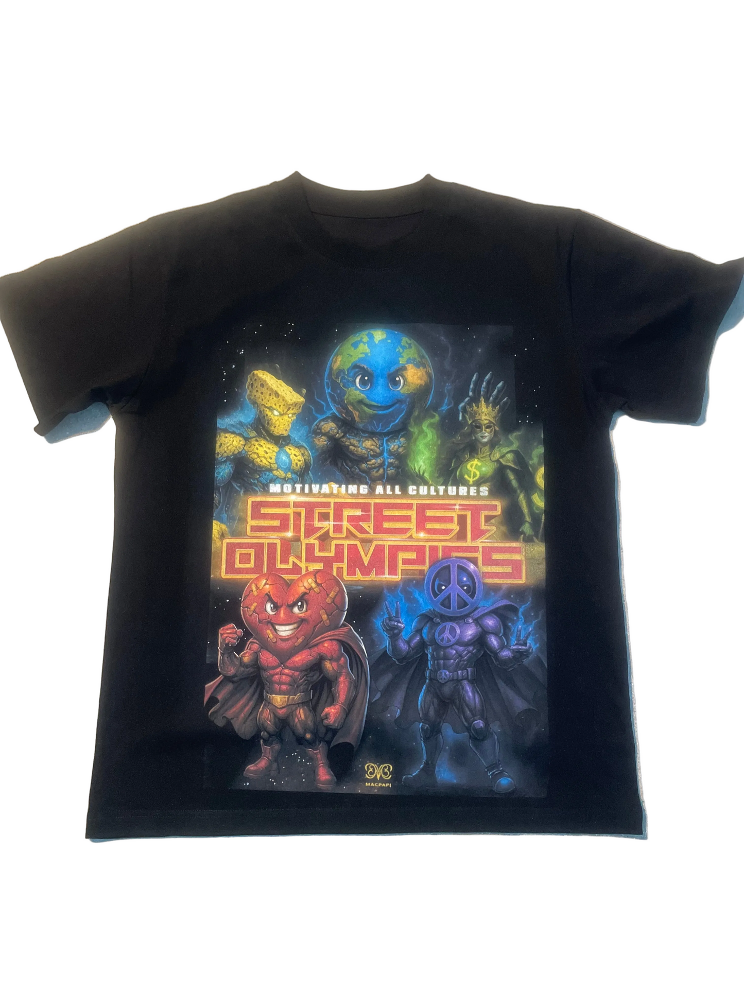 Street Olympics™ Super Heroes Black T-Shirt