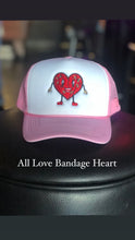 Load image into Gallery viewer, Pink Trucker hat w/ heart

